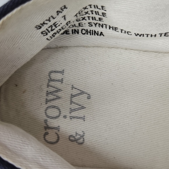 Crown & Ivy Navy Lobster Skylar Embroidered Beach Cruise Espadrillres Size 7 - Picture 2 of 8